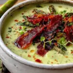 creamy roasted asparagus soup - featured image