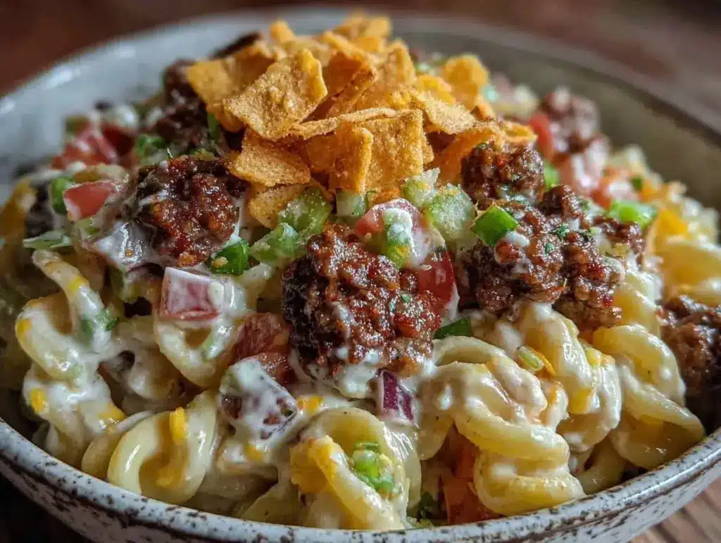 creamy taco ranch pasta salad - featured image
