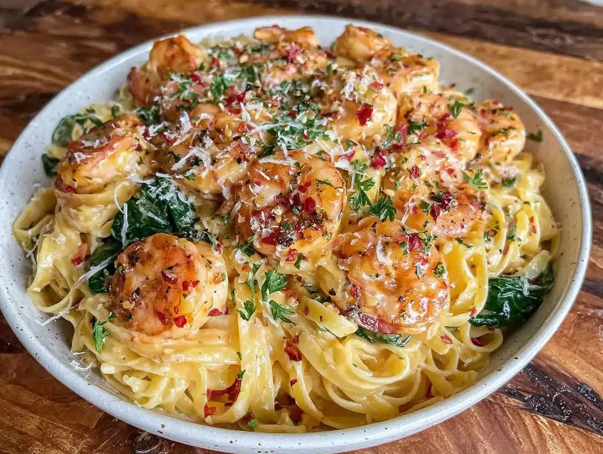 creamy tuscan shrimp pasta preparation steps