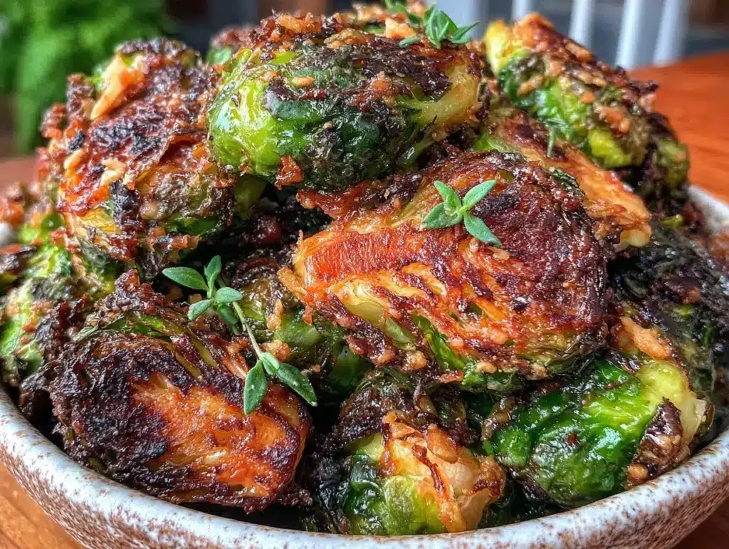 crispy air fryer brussels sprouts - featured image