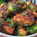 crispy air fryer brussels sprouts - featured image