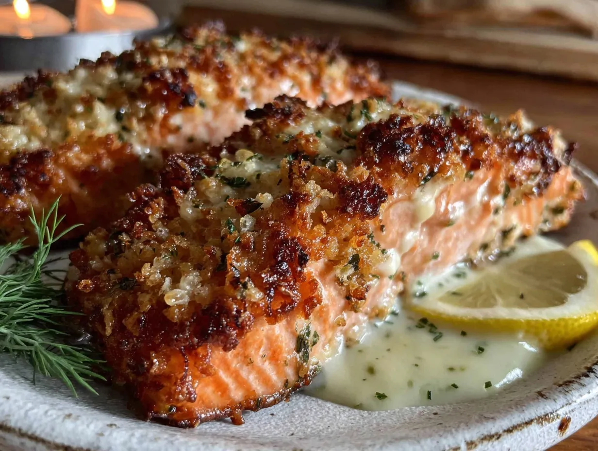 crispy air fryer parmesan crusted salmon preparation steps