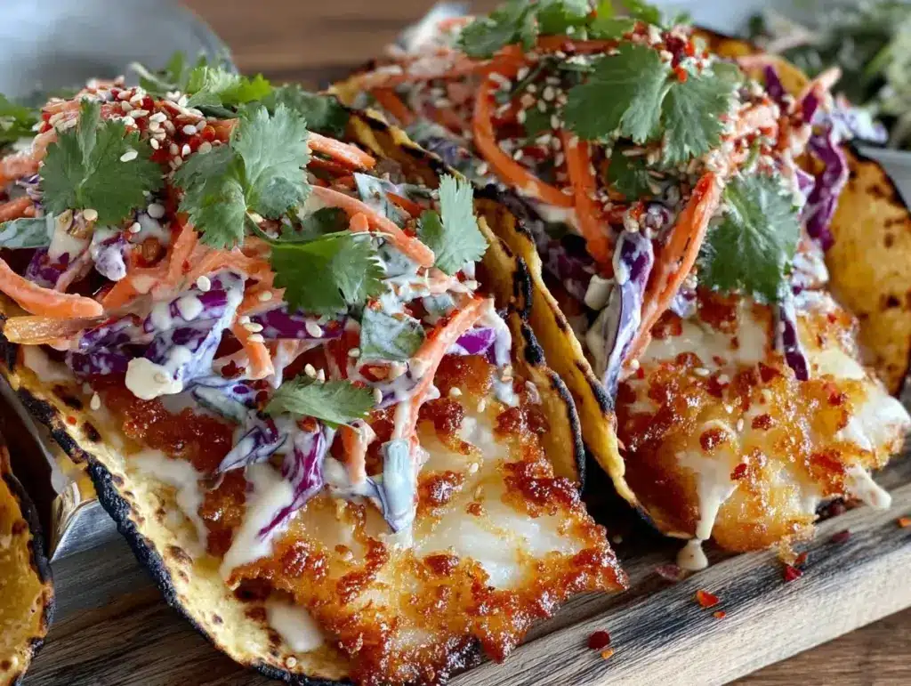 crispy baked fish tacos - featured image