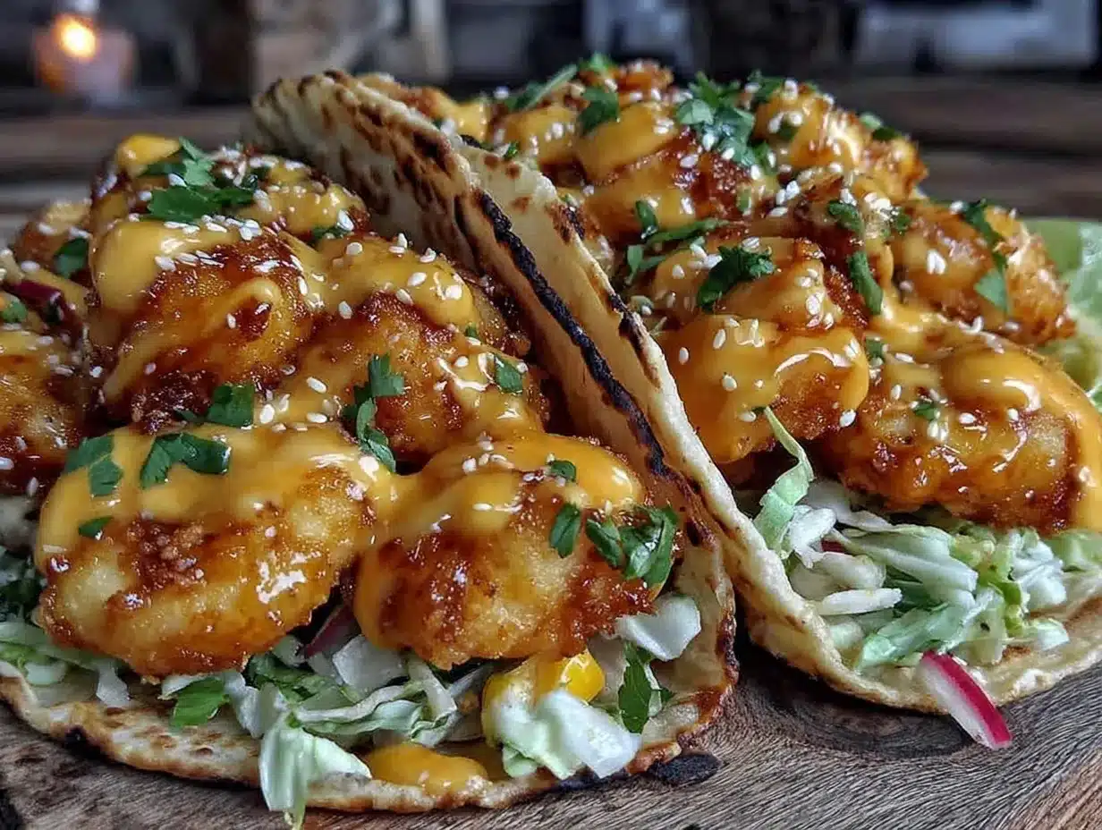 crispy bang bang shrimp tacos preparation steps