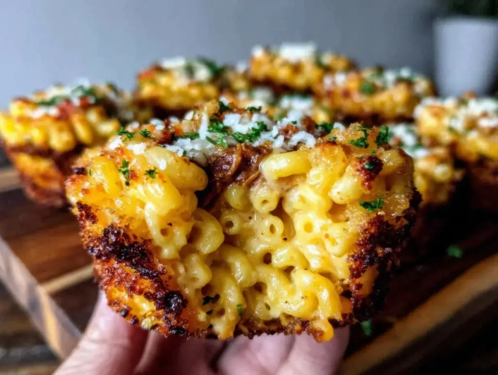 crispy brisket mac and cheese cups - featured image