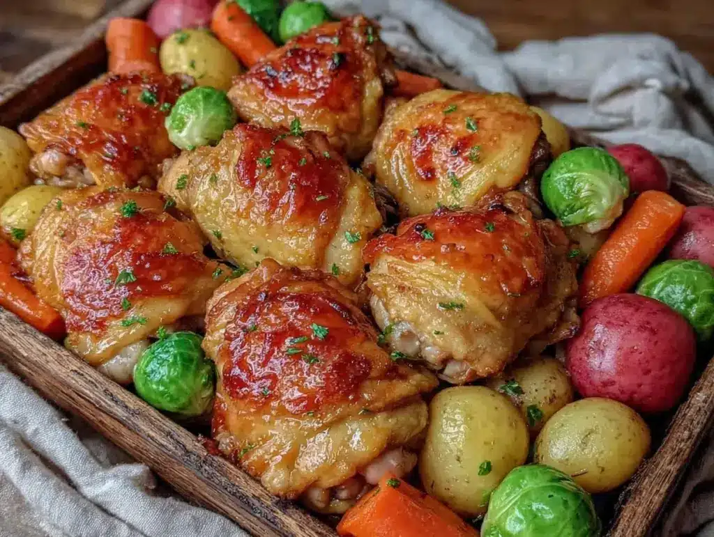 crispy brown butter chicken thighs - featured image