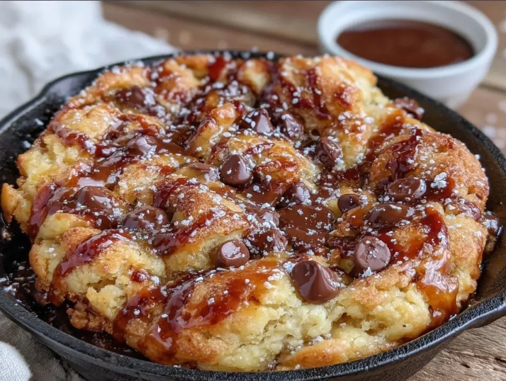 crispy brown butter chocolate chip cookie skillet - featured image