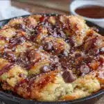 crispy brown butter chocolate chip cookie skillet - featured image