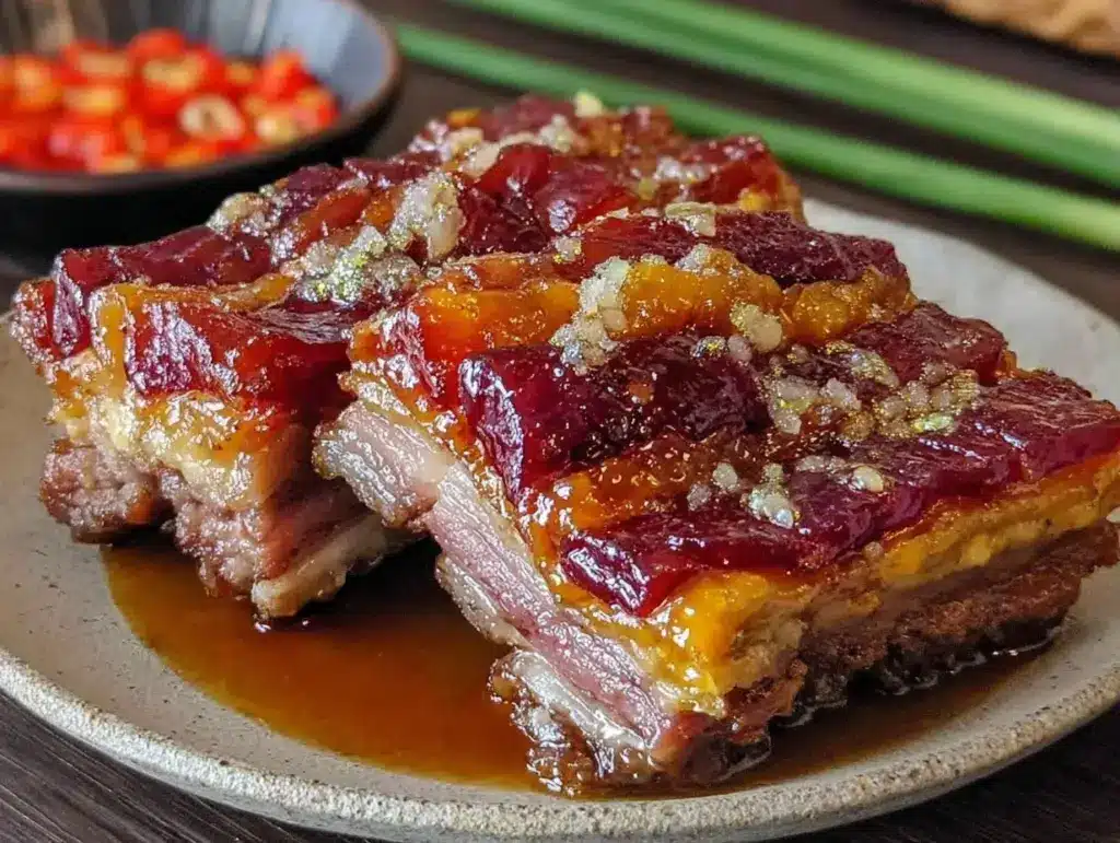 crispy char siu pork belly - featured image