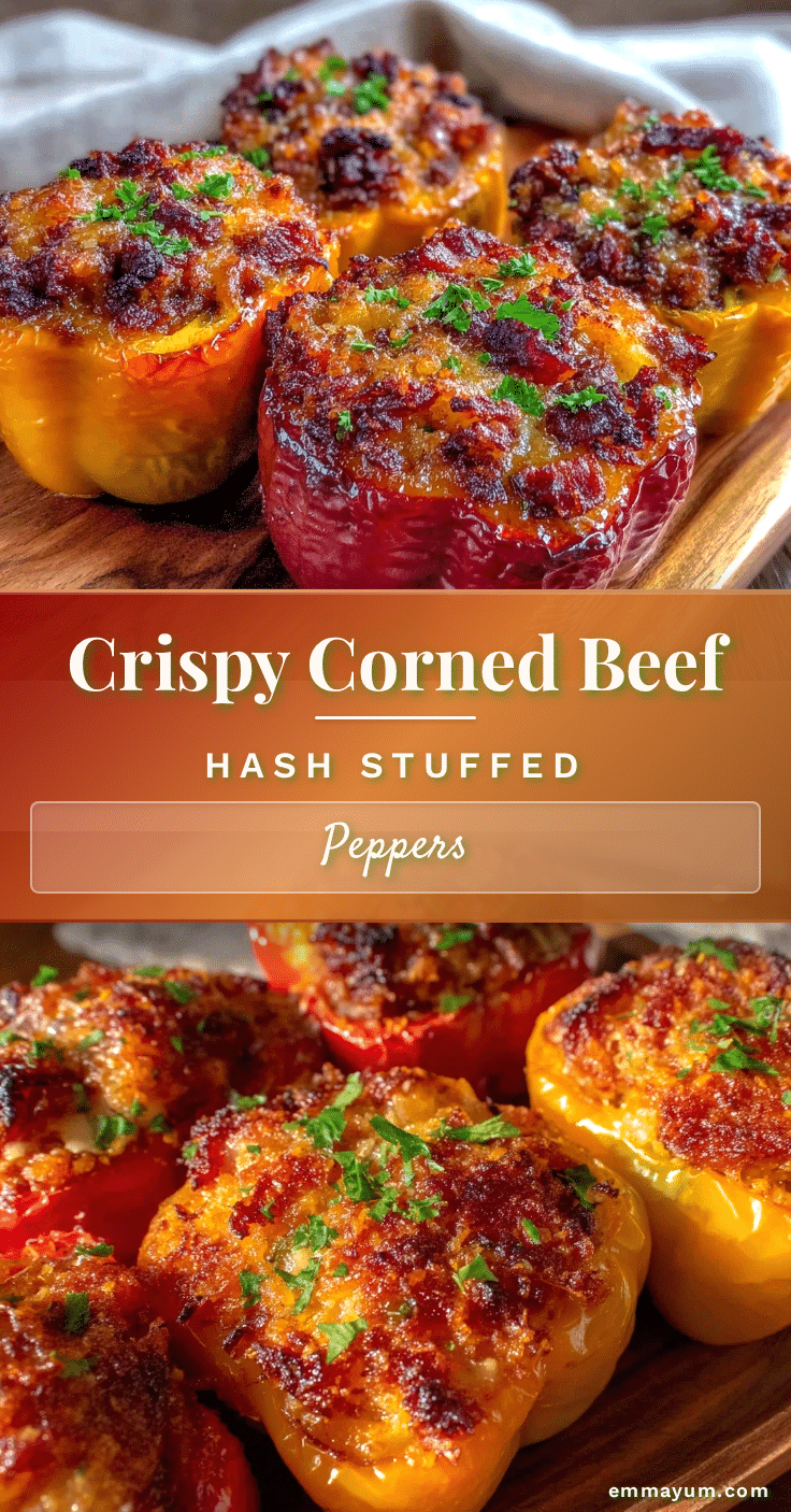 crispy corned beef hash stuffed peppers recipe