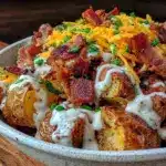 crispy loaded baked potato salad - featured image