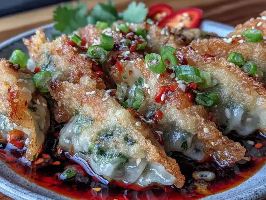 crispy pan-fried pork gyoza - featured image