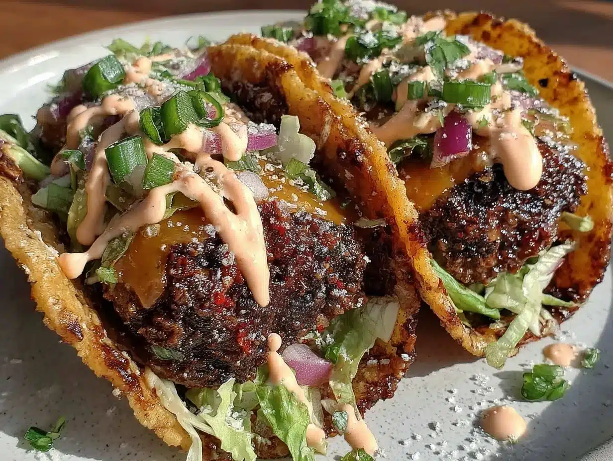 crispy smash burger tacos preparation steps