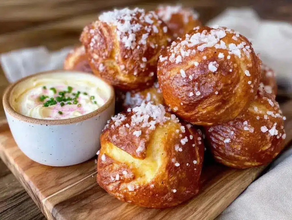 crispy soft pretzel bites - featured image