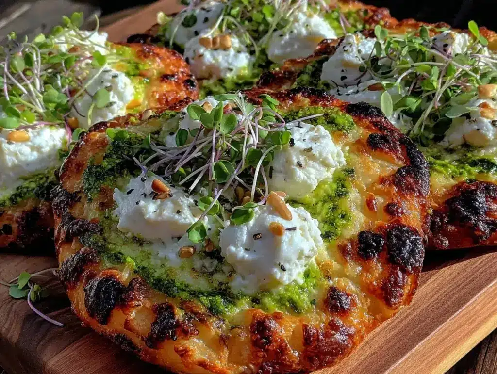 dandelion pesto flatbread - featured image