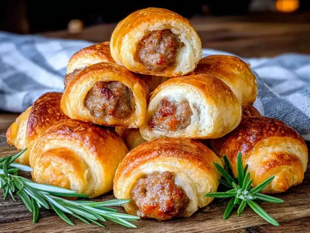 easy crescent roll sausage bites - featured image