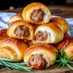 easy crescent roll sausage bites - featured image