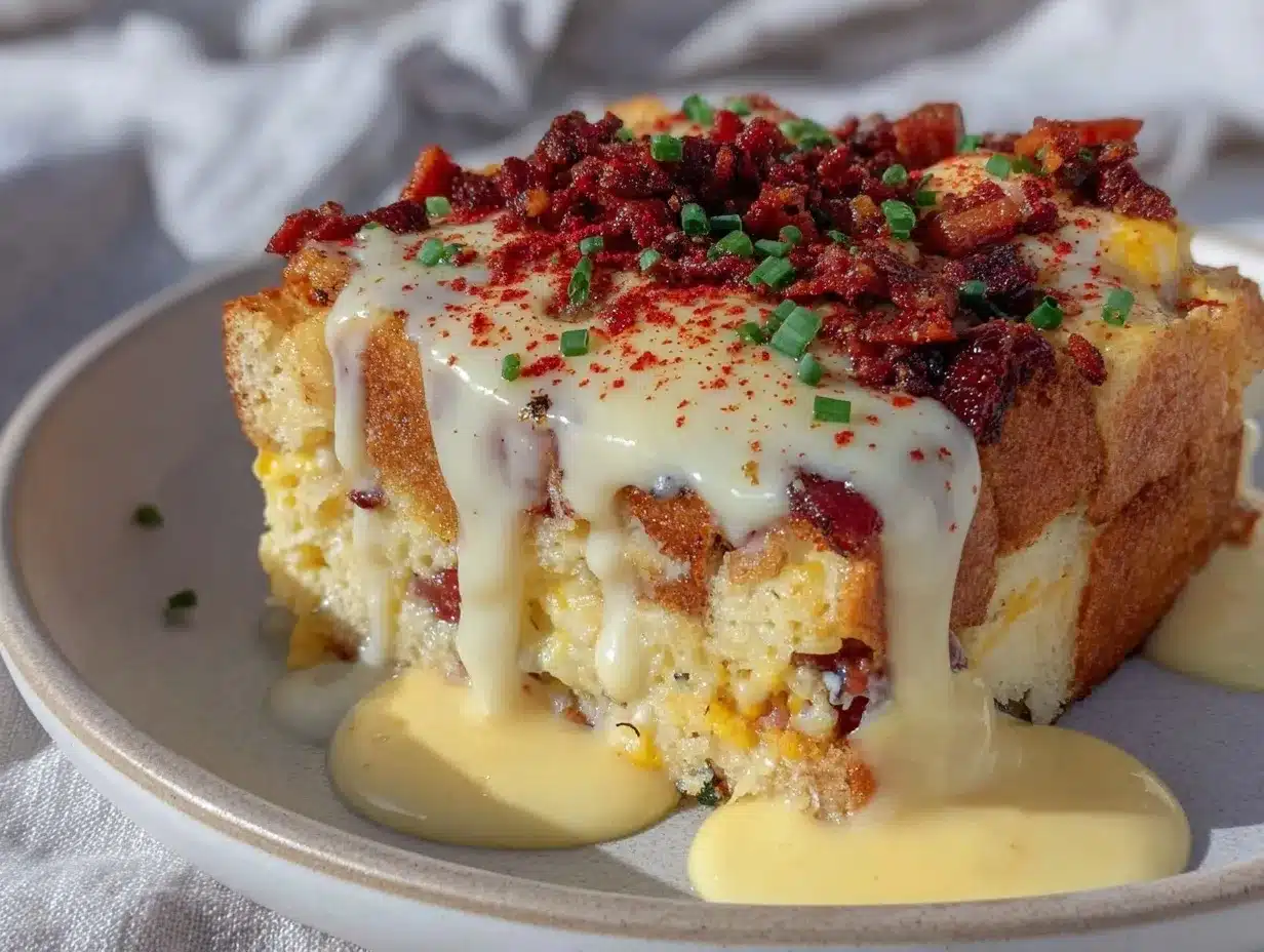 Easy Overnight Eggs Benedict Casserole preparation steps