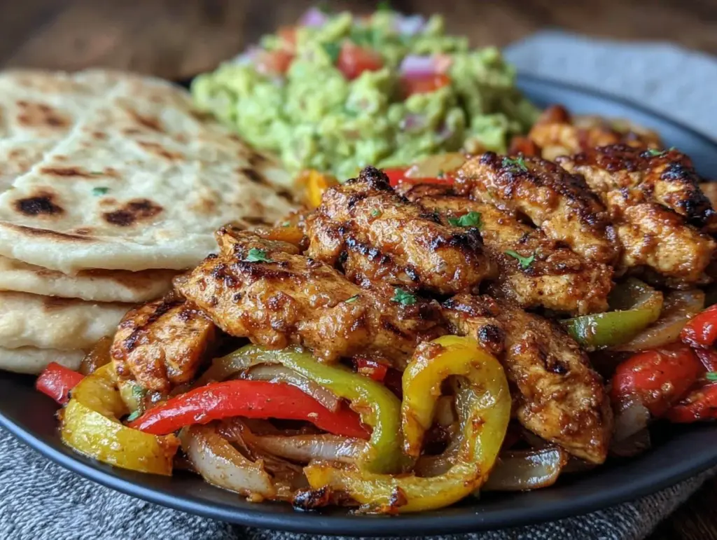 easy sheet pan chicken fajitas - featured image