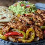 easy sheet pan chicken fajitas - featured image