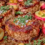 easy sheet pan pork chops - featured image