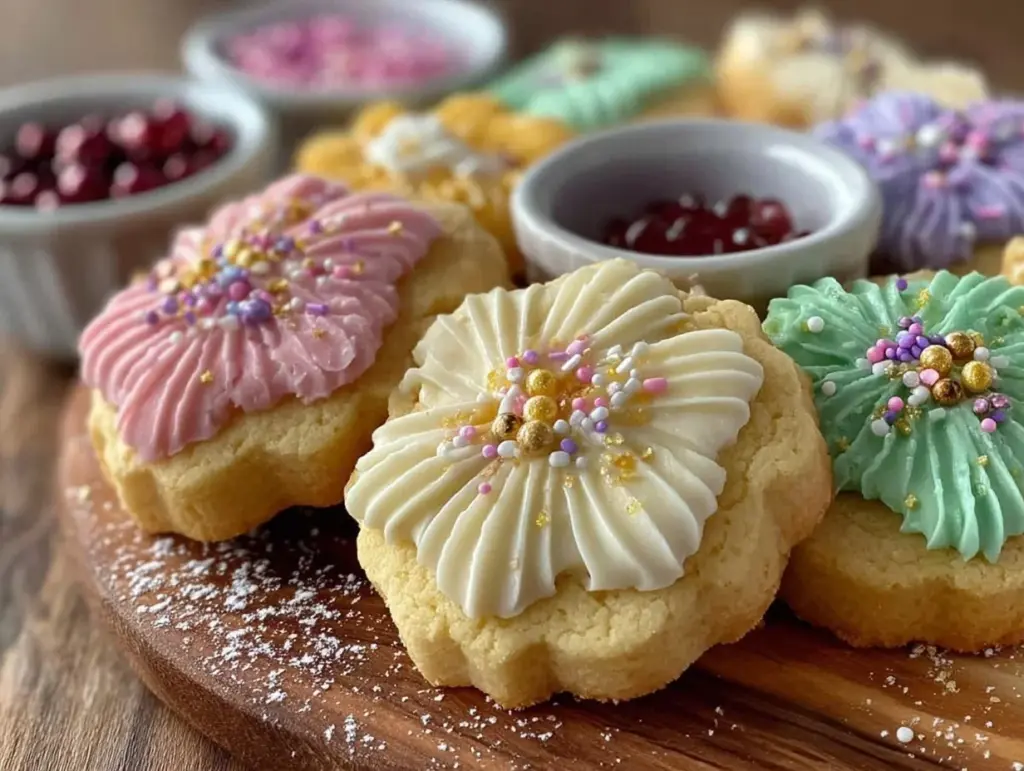 flower-shaped sugar cookie decorating platter - featured image