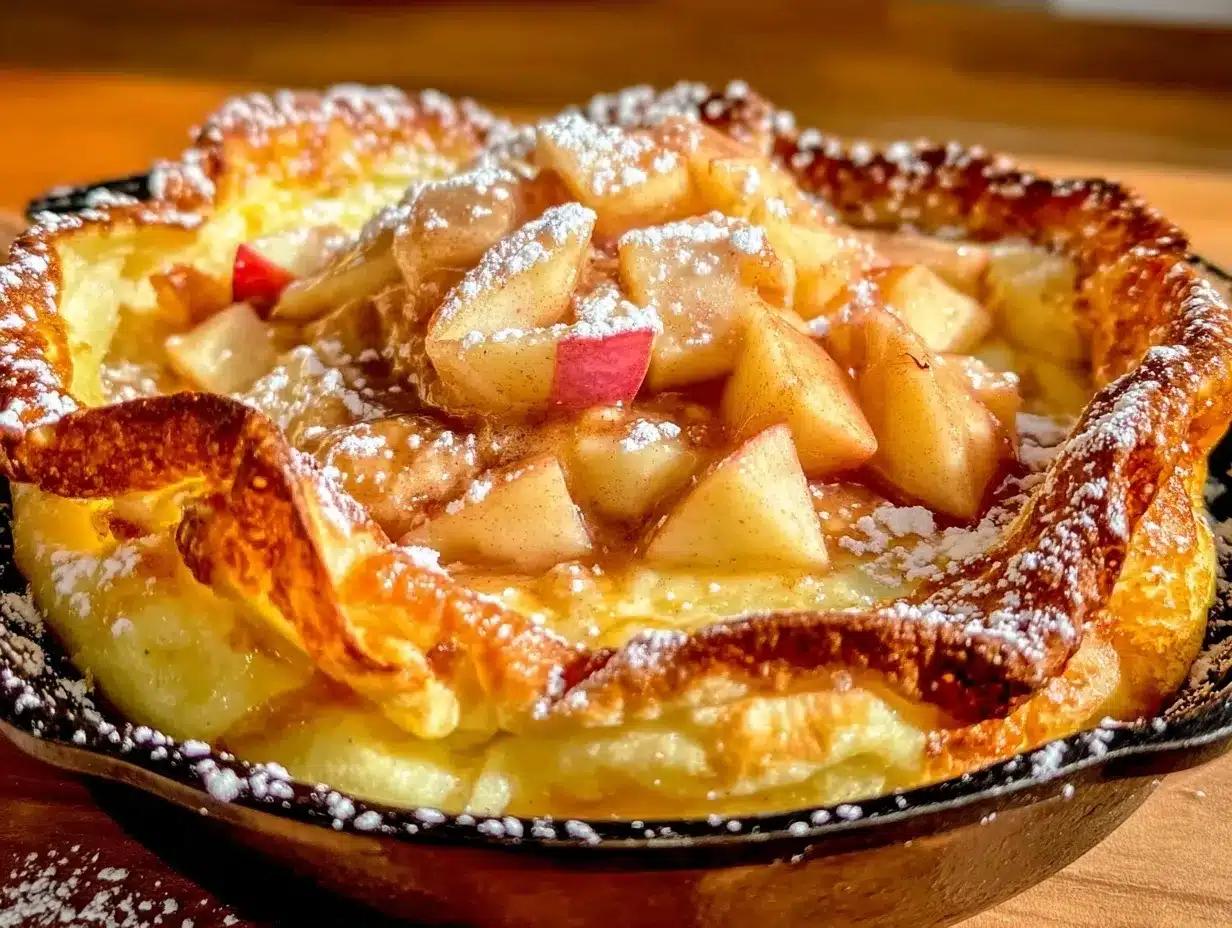 fluffy dutch apple baby pancake skillet recipe preparation steps