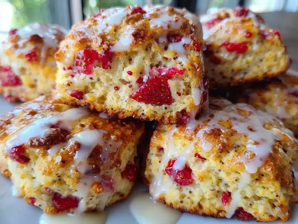 fluffy strawberry scone bites - featured image