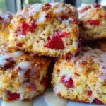 fluffy strawberry scone bites - featured image