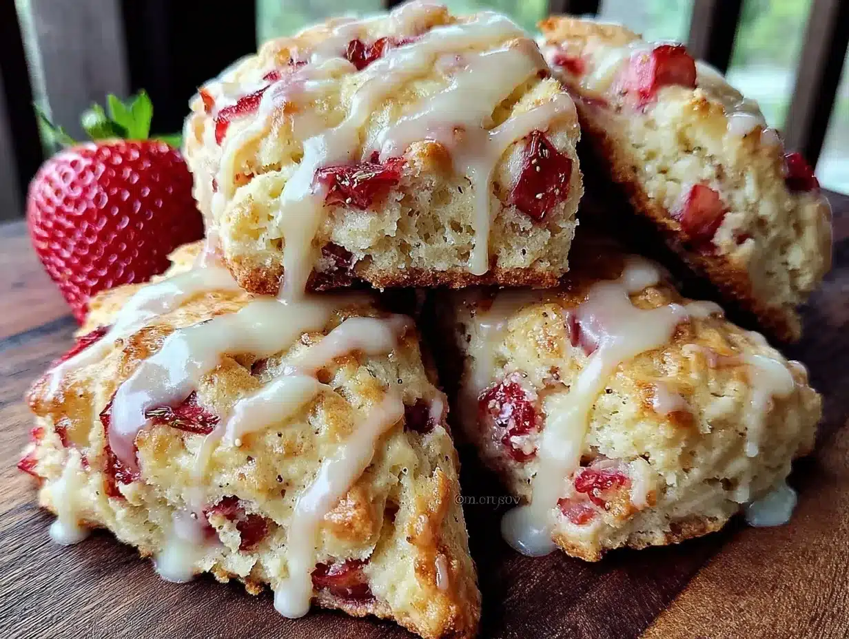 fluffy strawberry scone bites preparation steps