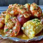 foil pack garlic butter shrimp boil - featured image