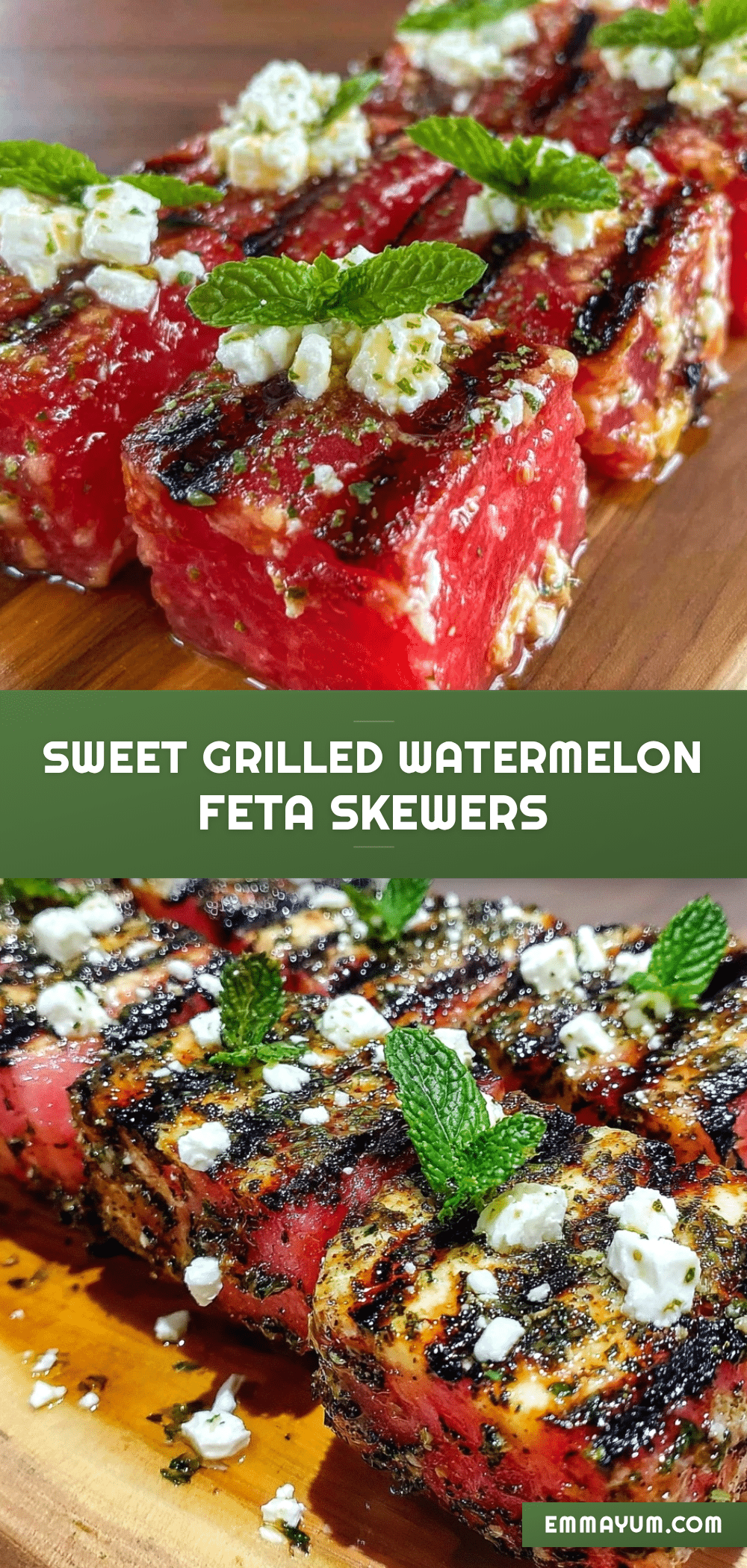 fresh grilled watermelon and feta skewers recipe