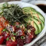 fresh salmon poke bowl - featured image