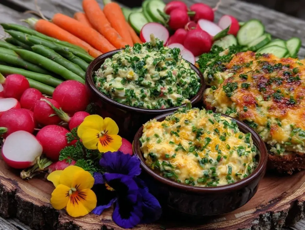 fresh spring garden charcuterie board - featured image