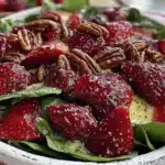 fresh strawberry spinach salad - featured image