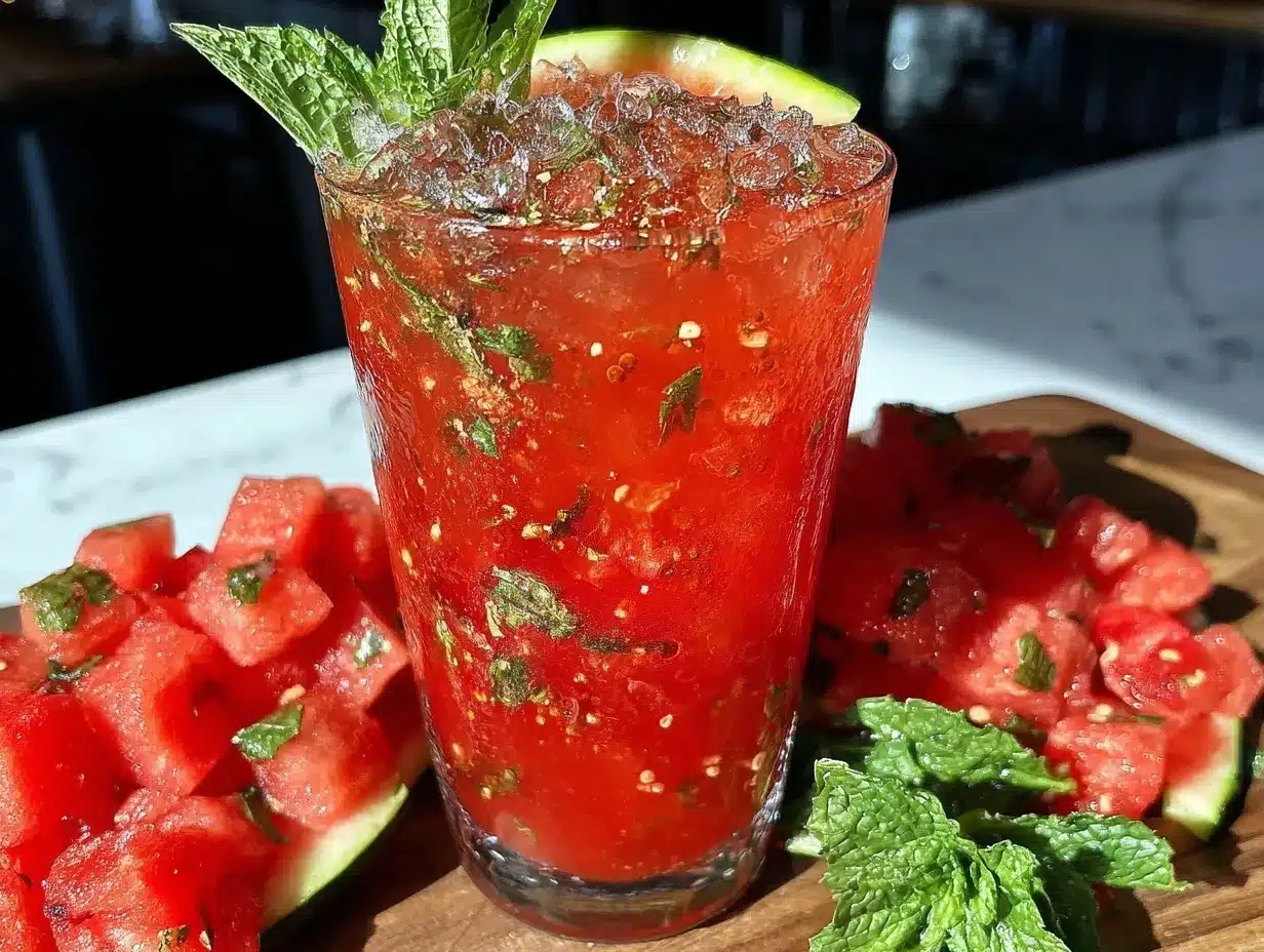 fresh watermelon mint agua fresca preparation steps