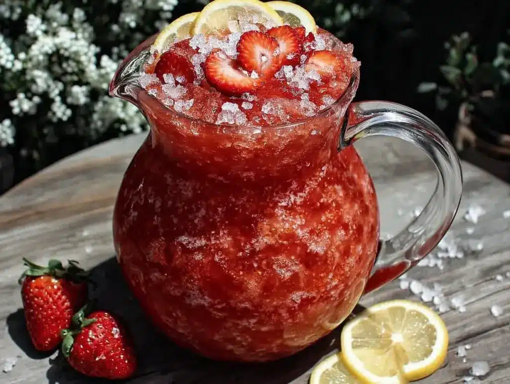 frozen strawberry lemonade slushie - featured image