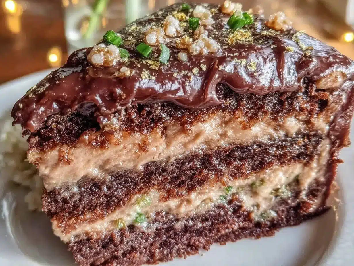 gold flake chocolate taurus layer cake preparation steps