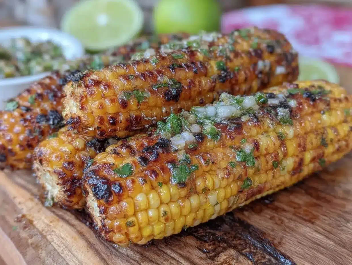 grilled corn on the cob with chipotle lime butter preparation steps