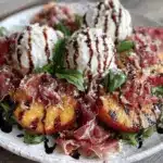grilled peach and burrata salad - featured image