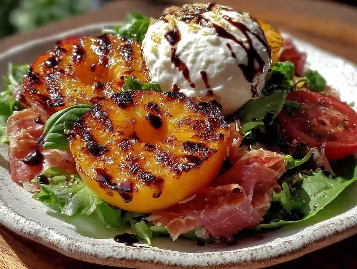grilled peach and burrata salad preparation steps