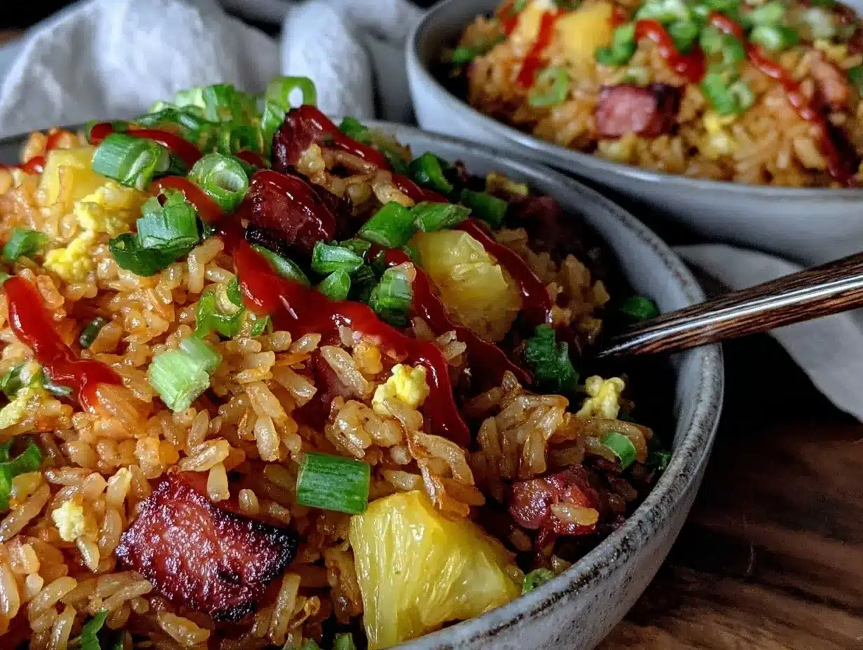 ham fried rice preparation steps