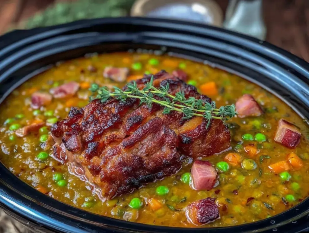 hearty crockpot split pea soup - featured image