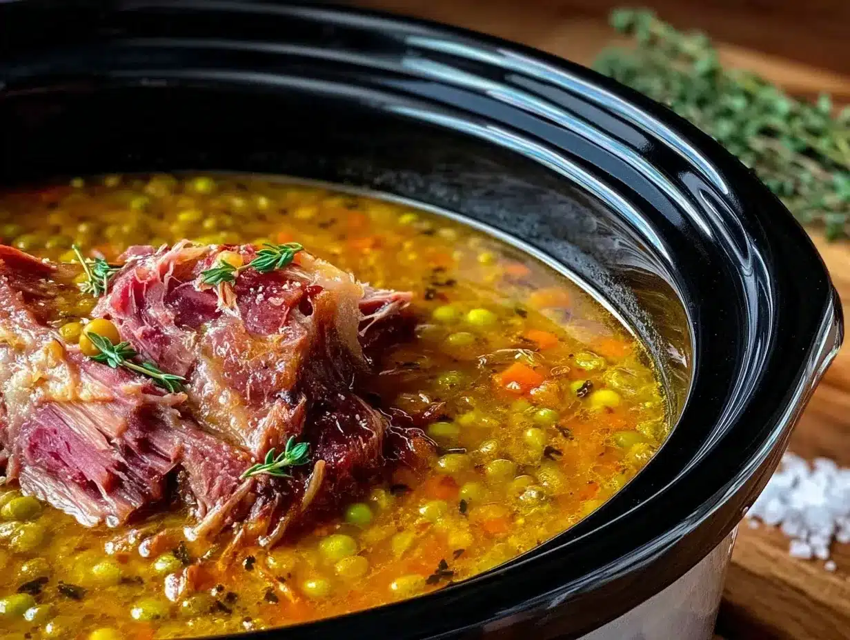 hearty crockpot split pea soup preparation steps