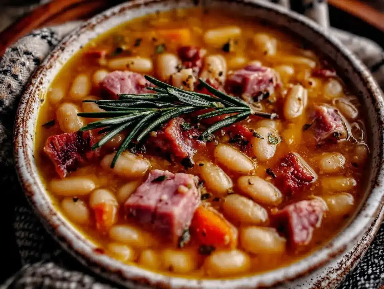 Hearty Ham and White Bean Soup with Rosemary preparation steps