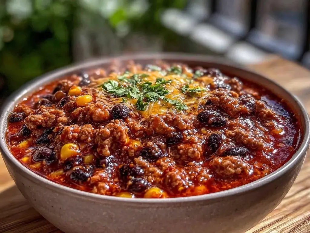 hearty turkey chili - featured image