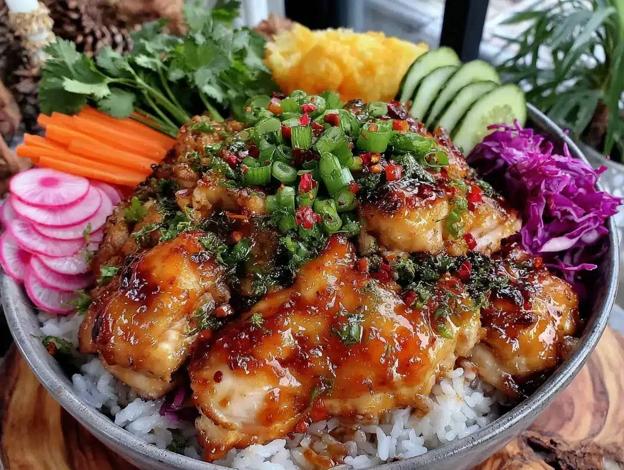 honey sriracha chicken rice bowl preparation steps
