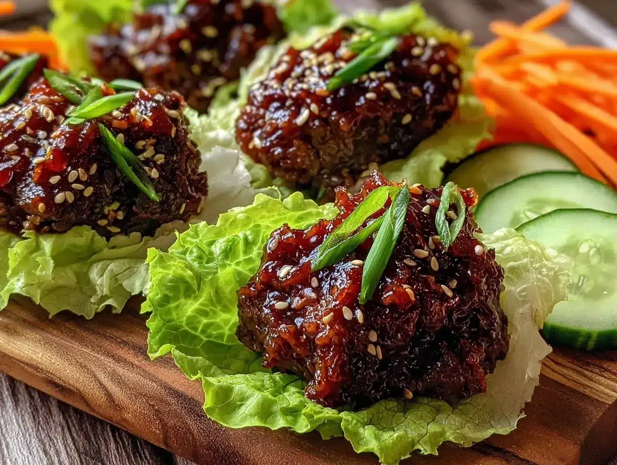 Korean beef lettuce wraps preparation steps