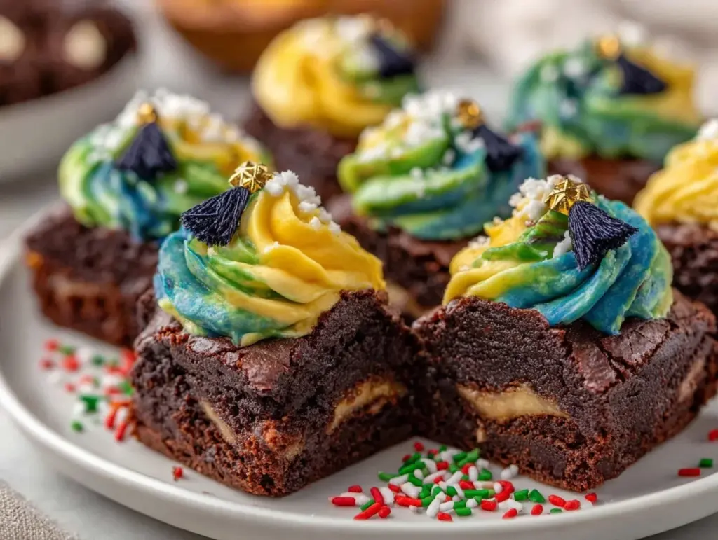 Loaded Graduation Cap Brownie Bites - featured image