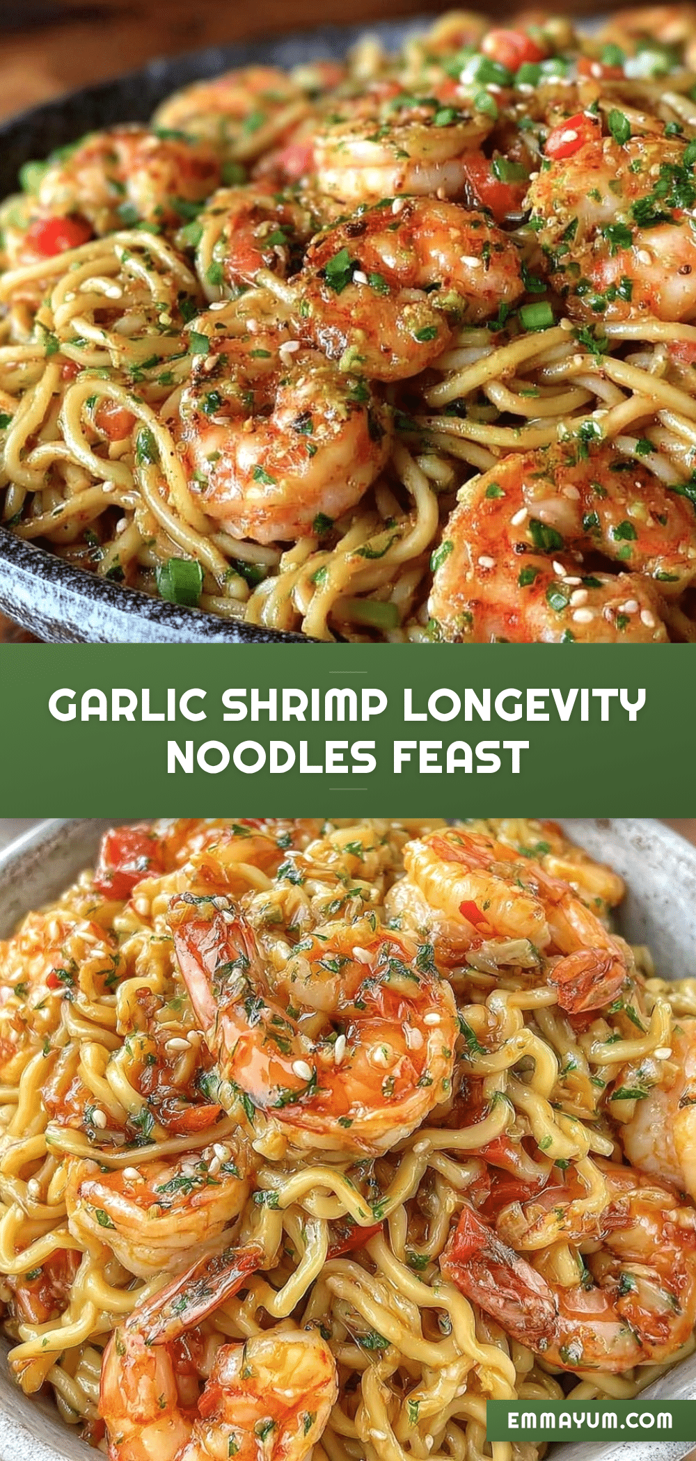 longevity noodles with garlic shrimp recipe